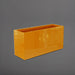 Tolga Rectangle Fiberglass Planter in gloss tangerine against gray background.
