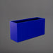 Tolga Rectangle Fiberglass Planter in matte cobalt blue against gray background.