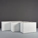 Tolga Rectangle Fiberglass Planter on concrete shown with different sizes