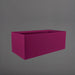 Torino Wide Rectangle Fiberglass Planter in gloss eggplant against gray background.