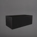 Torino Wide Rectangle Fiberglass Planter in matte black against gray background.