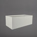 Torino Wide Rectangle Fiberglass Planter in matte cement grey against gray background.