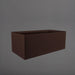 Torino Wide Rectangle Fiberglass Planter in matte dark brown against gray background.