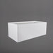 Torino Wide Rectangle Fiberglass Planter in metallic silver against gray background.