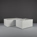 Torino Wide Rectangle Fiberglass Planter on concrete shown with different sizes.