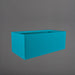 Torino Wide Rectangle Fiberglass Planter in satin seafoam green against gray background.