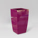 Toulan Tall Tapered Square Fiberglass Planter in gloss eggplant against gray background.