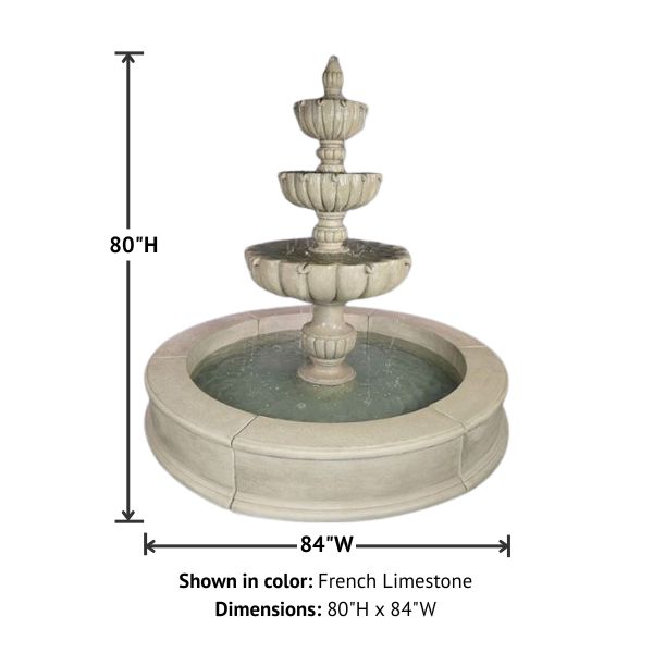 Urbino Grande Three Tier Easy Pond Fountain with product details.