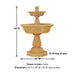 Uva Two Tier Fountain against white background with product details.