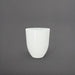 Valencia Tapered Round Fiberglass Planter in gloss bright white against gray background.
