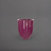 Valencia Tapered Round Fiberglass Planter in gloss eggplant against gray background.