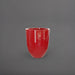 Valencia Tapered Round Fiberglass Planter in gloss red against gray background.
