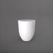 Valencia Tapered Round Fiberglass Planter in matte bright white against gray background.