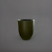 Valencia Tapered Round Fiberglass Planter in matte bronze against gray background.