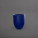 Valencia Tapered Round Fiberglass Planter in matte cobalt blue against gray background.