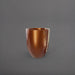 Valencia Tapered Round Fiberglass Planter in metallic bronze against gray background.