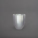 Valencia Tapered Round Fiberglass Planter in metallic silver against gray background.