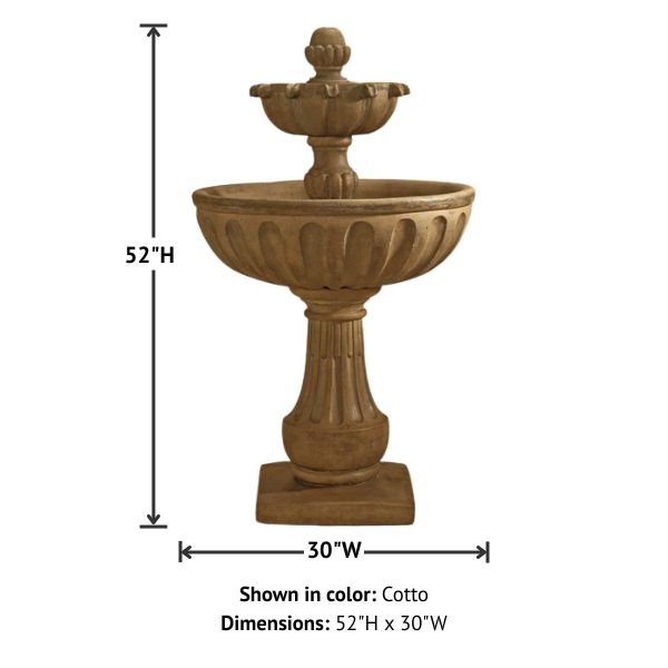 Valeria Two Tier Fountain with product details.