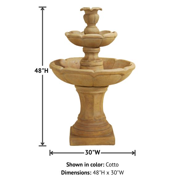Velia Two Tier Fountain, Large with product details.