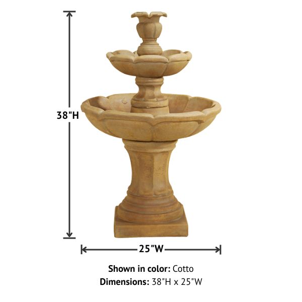 Velia Two Tier Fountain, Small with product details.