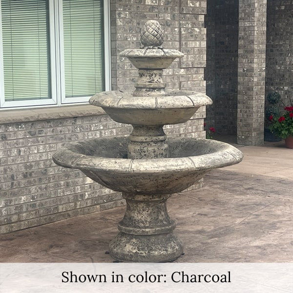 Venetian 3 Tier Fountain in action in the backyard.