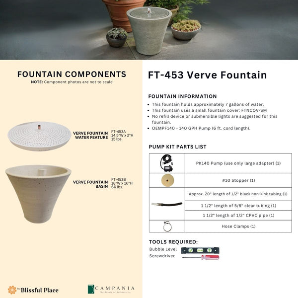 Verve Fountain Info Sheet