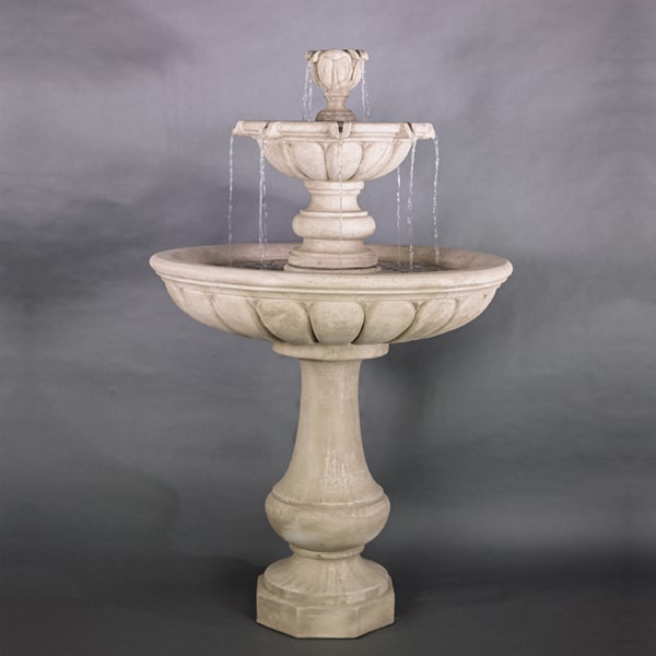 Vicentina Fountain against gray background.