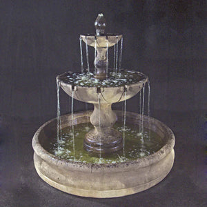 Vincenza Fountain with 55 inch basin running against brown background