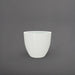 Wannsee Extra Large Round Fiberglass Planter in gloss bright white against gray background.