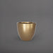 Wannsee Extra Large Round Fiberglass Planter in gloss metallic gold against gray background.