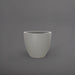 Wannsee Extra Large Round Fiberglass Planter in matte cement grey against gray background.