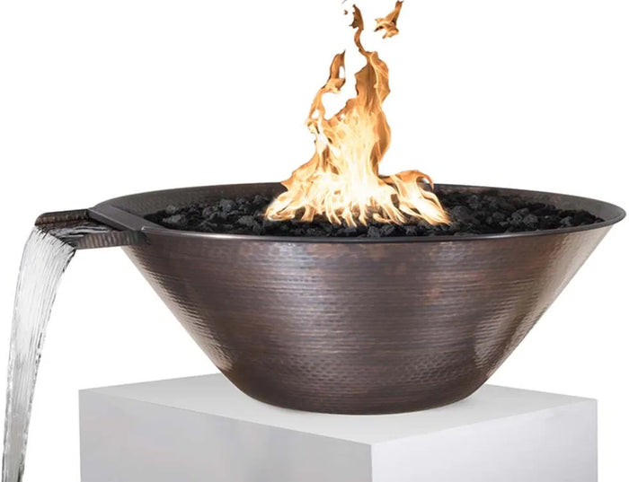 Remi Hammered Copper Fire & Water Bowl, 31" I The Outdoor Plus I OPT-31RCFW