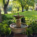 Borghese fountain in basin in backyard running