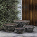 Brasilia Planter Aegean S/4 on concrete beside-green-plants