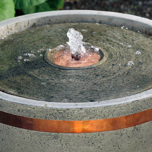 El Sol Copper Banded Fountain on concrete in the backyard1