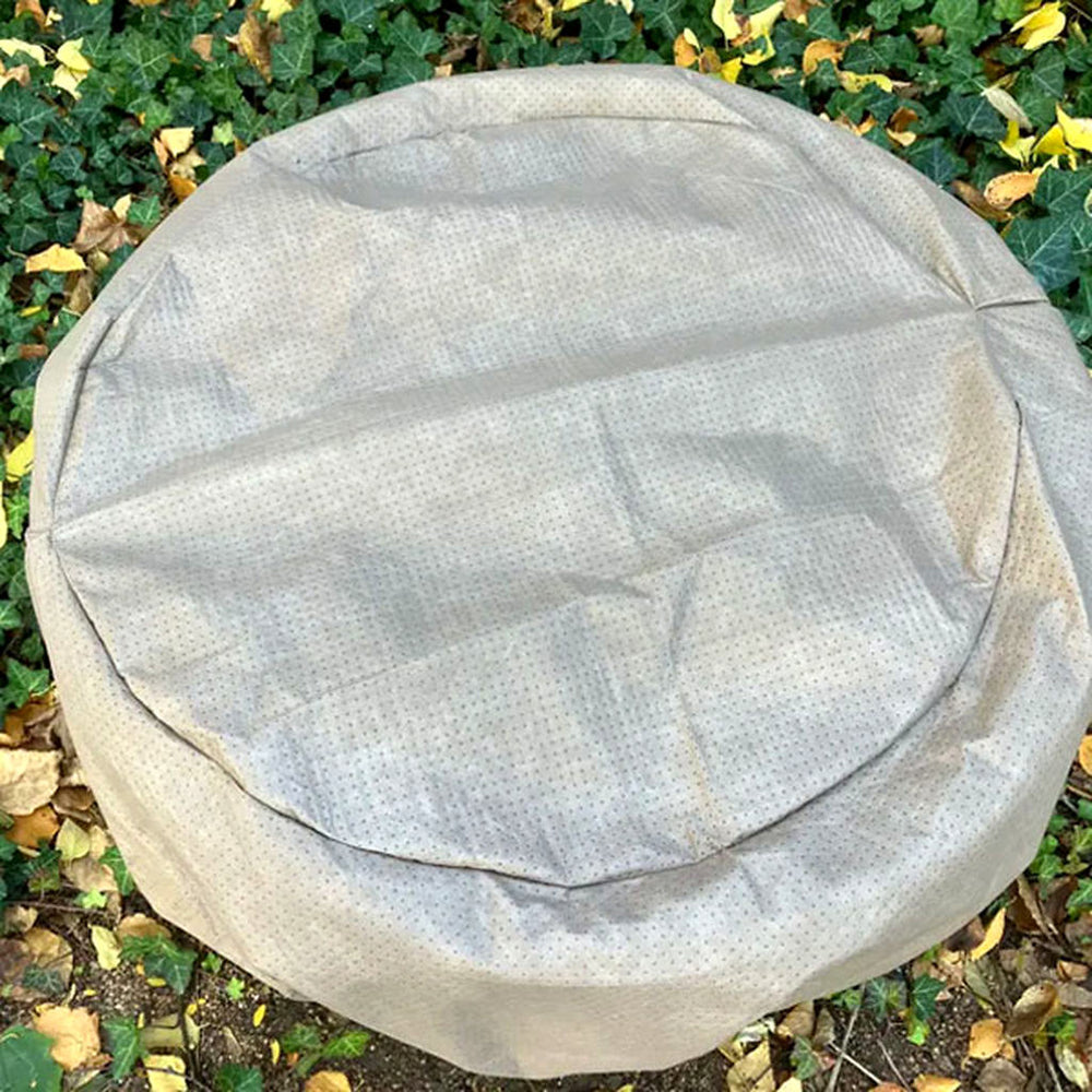 Campania International Small Fountain cover on Girona Fountain in the yard.