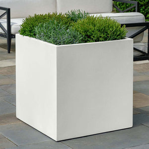 Farnley Planter 2828 - Chalk Lite S/1 on concrete filled with plants