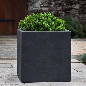 Farnley Planter 3636 - Lead Lite - S/1 on concrete filled with plants