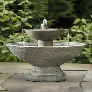 Jensen Oval Fountain on concrete patio in action