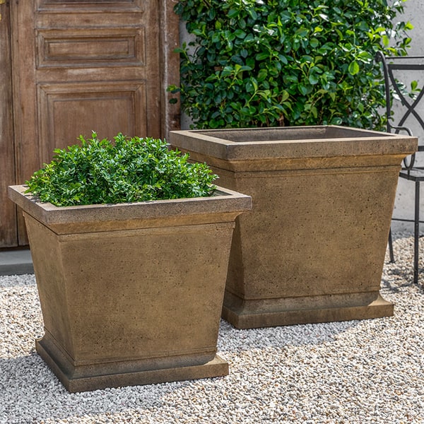 Madison Planter filled with plants beside an empty planter