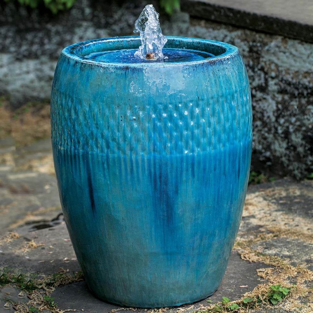 Malmo fountain, tall-Mediterranean Blue in action