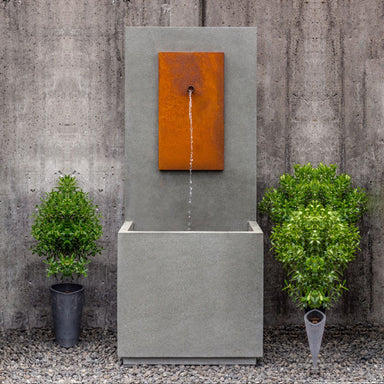 mc1 fountain corten steel in action