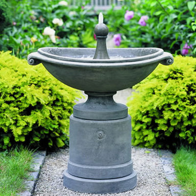 medici ellipse fountain in garden