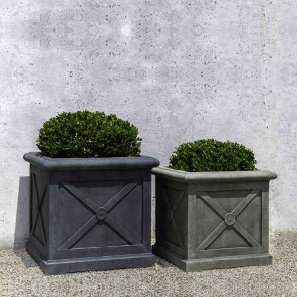 Montparnasse Planter, Large filled with plants beside another planter filled with plants