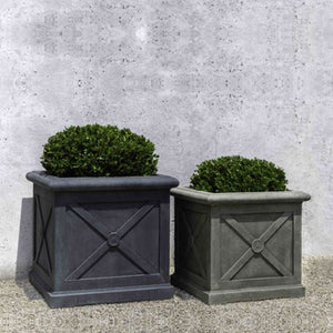 Montparnasse Planter, Small filled with plants beside another planter filled with plants