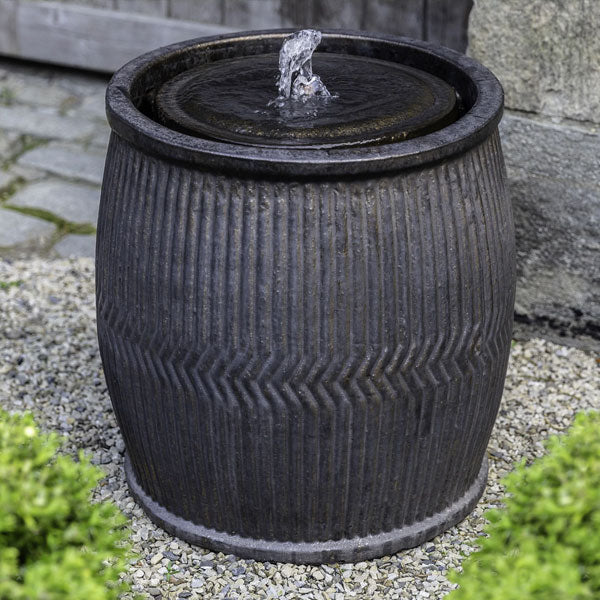 Rain Barrel Fountain-Bronze Campania International
