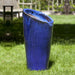 Rutillo Planter - Riviera Blue - S/1 on grass in the backyard