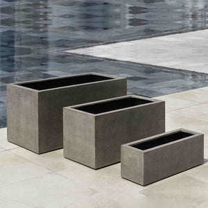 Sandal Planter 361818 - Riverstone Premium Lite - S/1 on concrete near swimming pool
