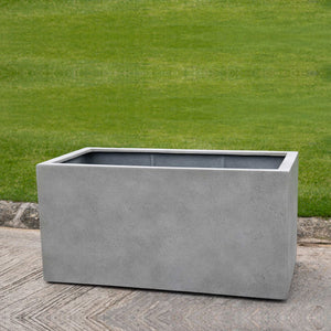 Sandal Planter 361818 - Stone Grey Lite - S/1 on concrete in backyard