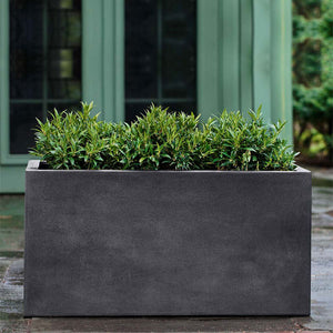 Sandal Planter - 592424 - Charcoal Premium Lite - S/1 on concrete filled with plants